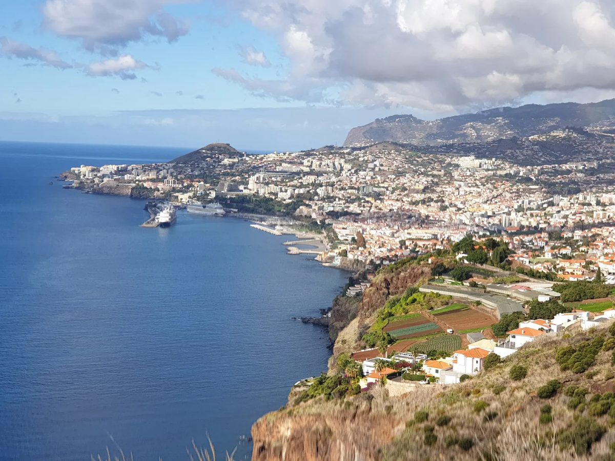 Panoramic view over Funchal Bay from the Neves Viewpoint