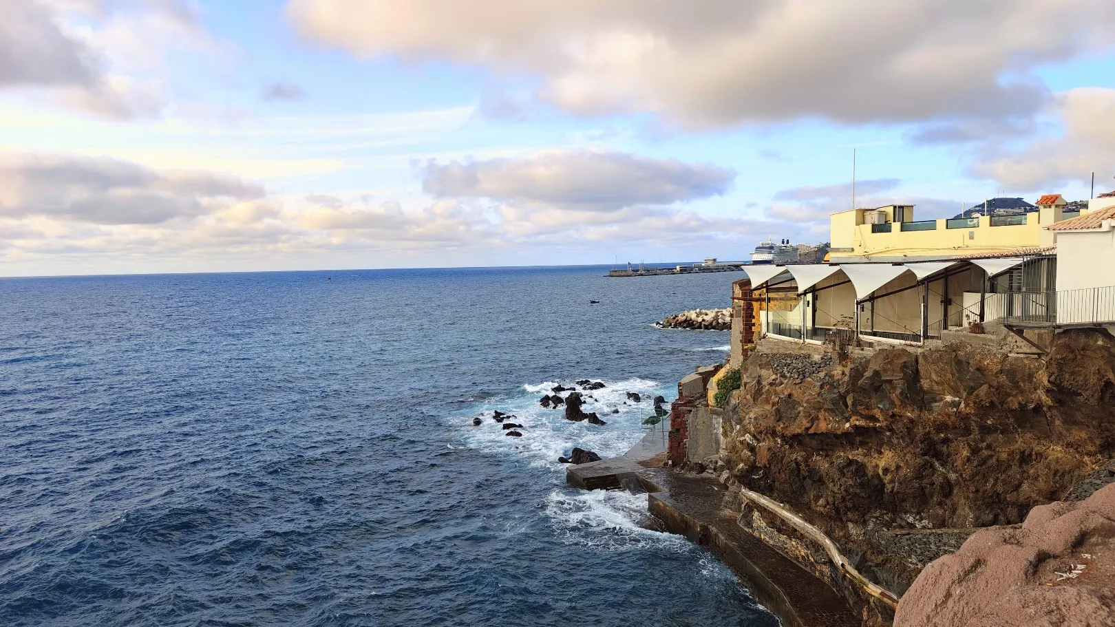 Coastal view Funchal harbour tuk tuk tour Madeira